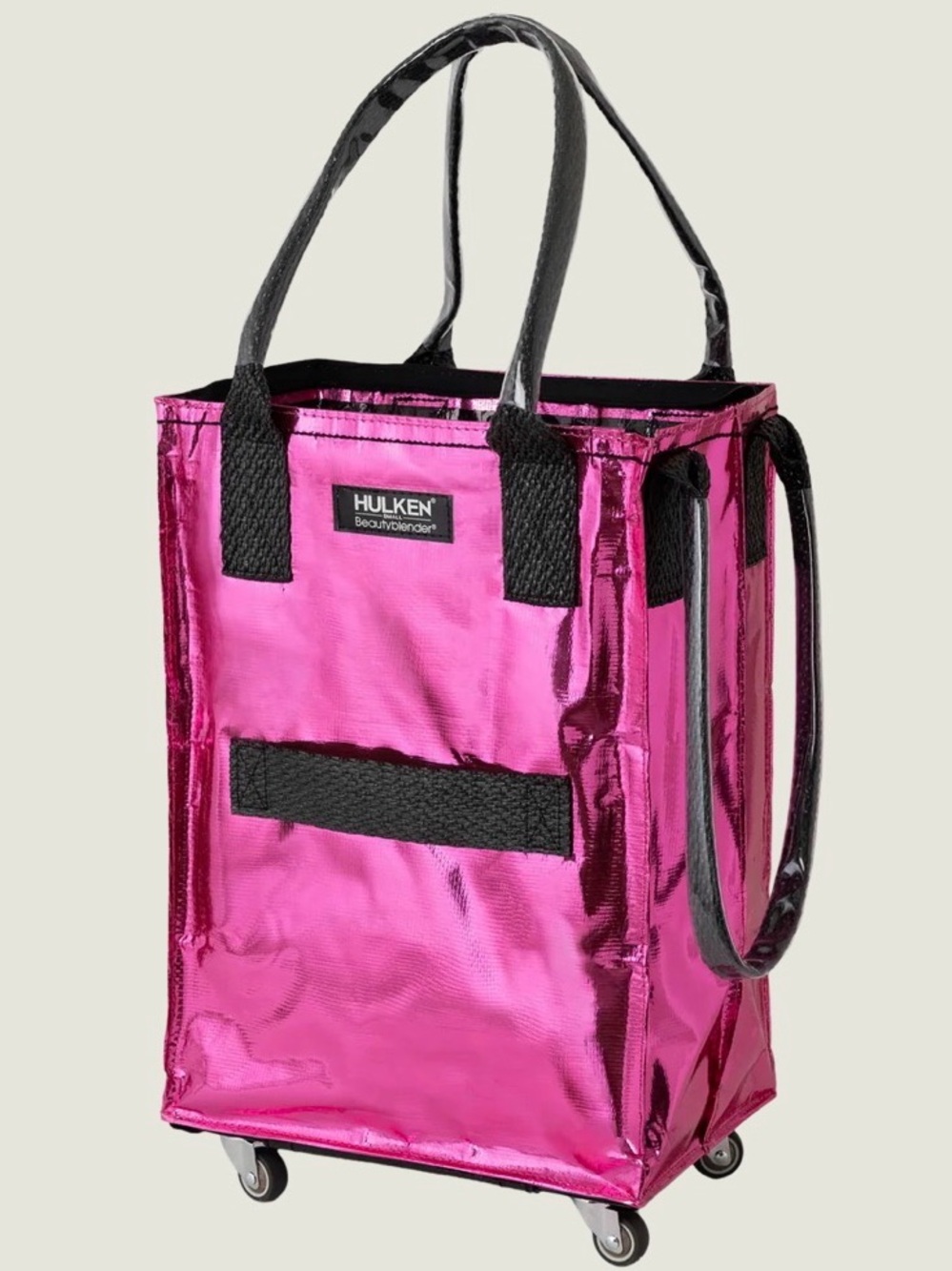 Limited Edition - BeautyBlender HULKEN SMALL Metallic Hot Pink Rolling Tote Bag